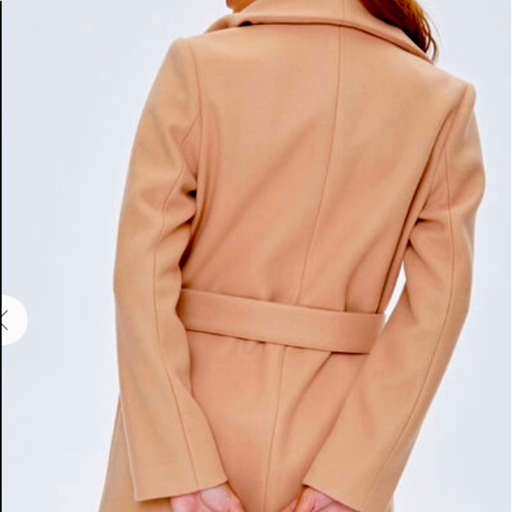 Forever 21 Felt longline coat w/belt